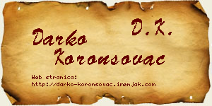 Darko Koronsovac vizit kartica